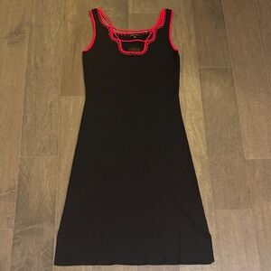 NWT BCBGMaxAzria Black Mini Dress with Red Trim